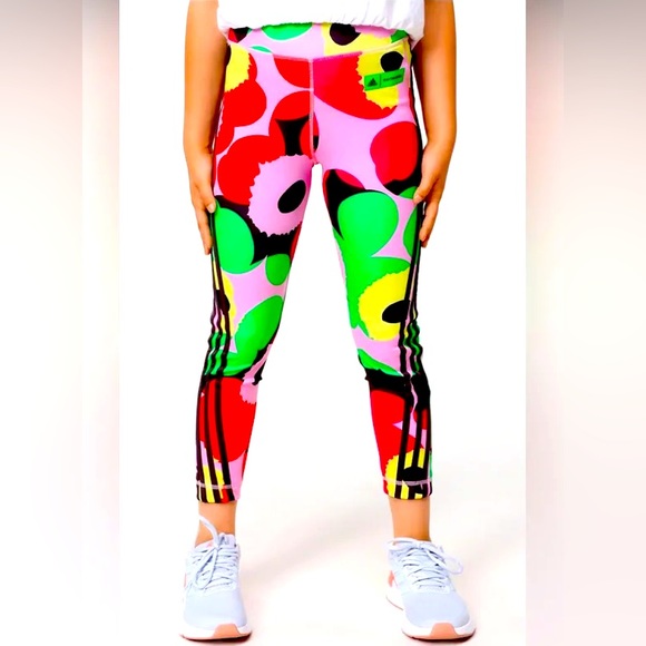 Girls Adidas x Marimekko training tights - Picture 1 of 9